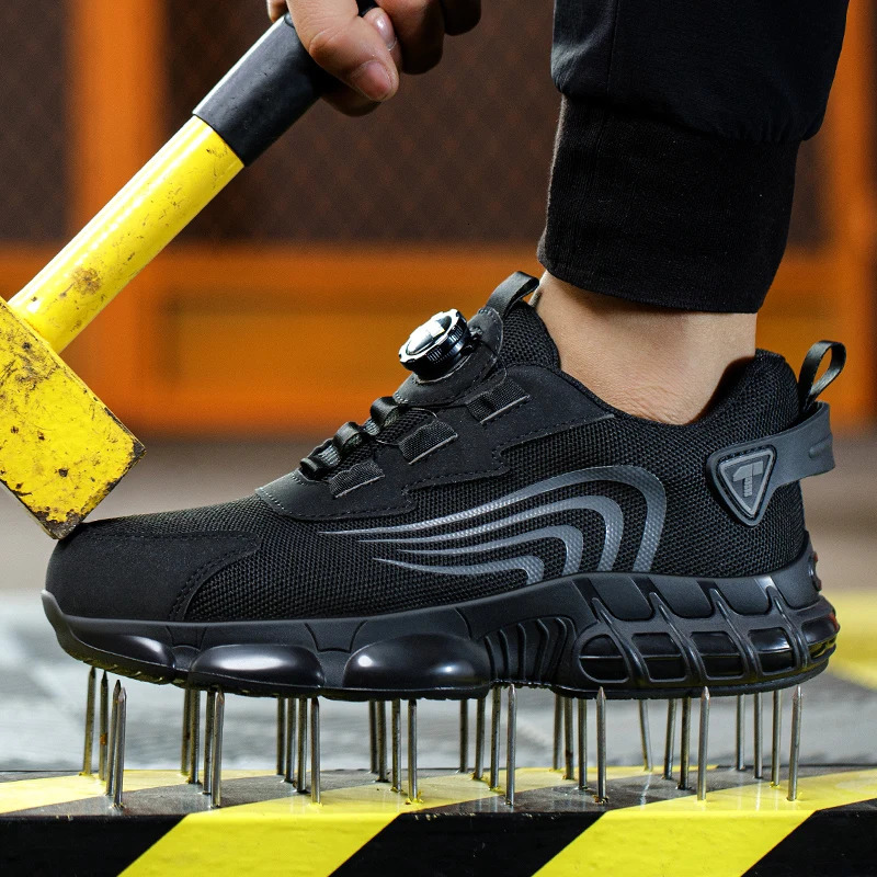 Rotary button safety shoes for men anti-impact and anti-piercing work shoes fashionable mens sports shoes and safety pro 260205
