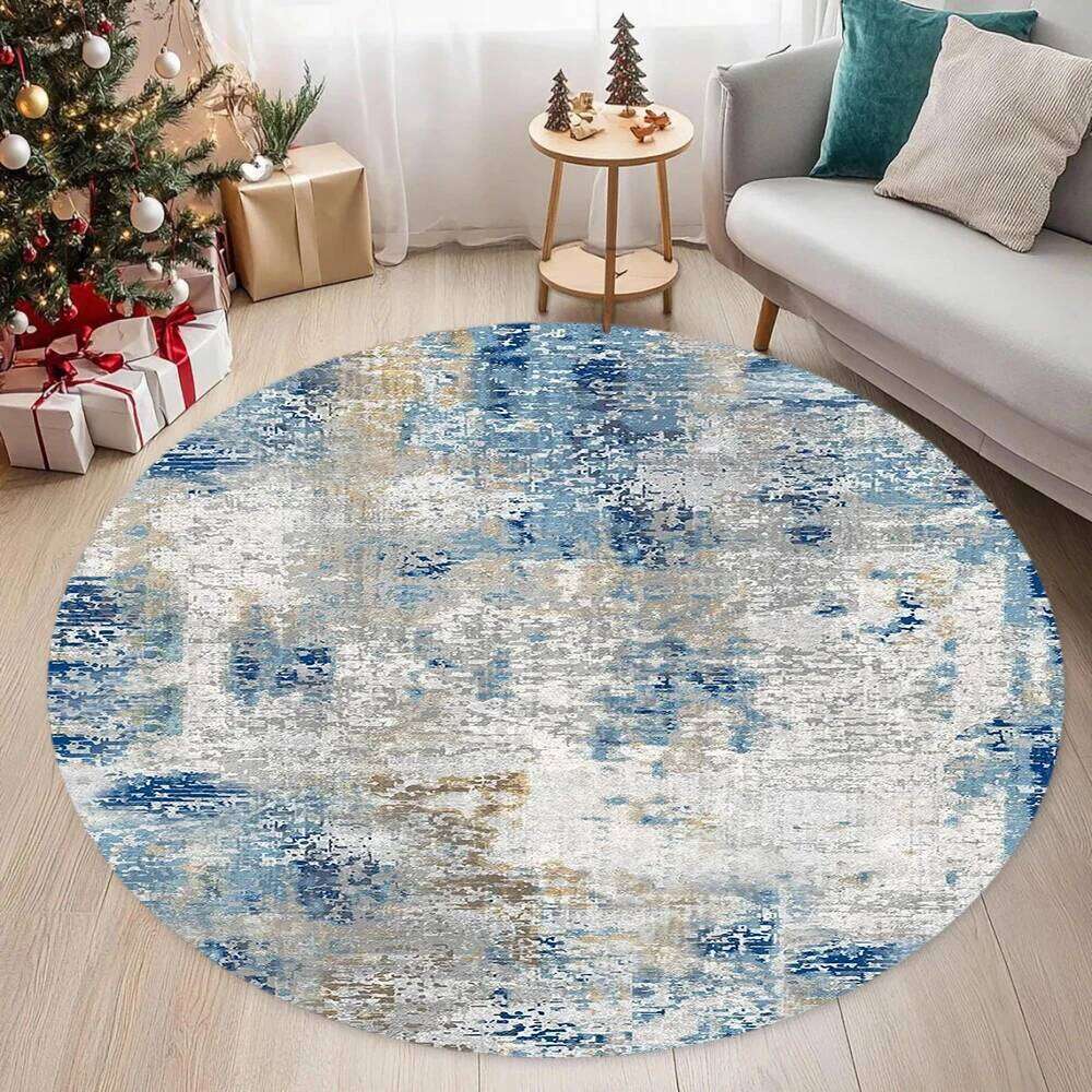 Modern Abstract Art Carpet Mat Rug, Stylish & Elegant Home Decoration with Grey Tone for Living Room Bedroom Decor W260226
