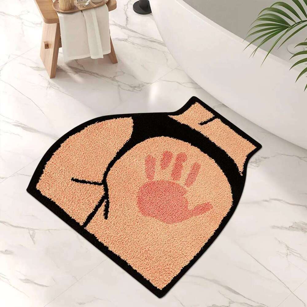 VIKAMA Cartoon, Fun Sexy Butt Pattern Absorbent, Non-Slip Floor Mat, Soft And Durable, Bathroom, Bedroom Home Decoration Carpet W260226