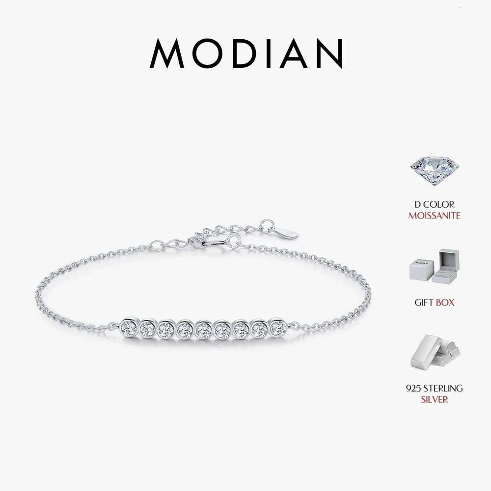 MODIAN D Color Moissanite 925 Sterling Silver Simple Bracelet Round Lab Diamond Chain Link Jewelry For Women Luxury Wedding Gift Z260225