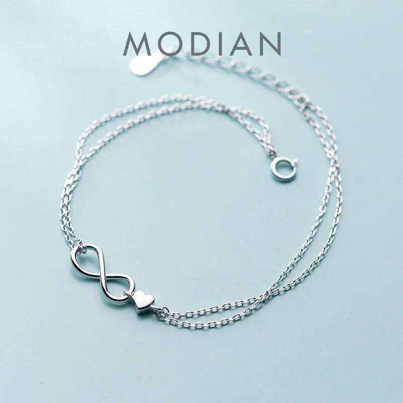 Modian Sterling 925 Clasp Lobster Chain Bracelet For Women Infinite Love Simple Silver Fine Jewelry Female Gift Pulsera Z260225