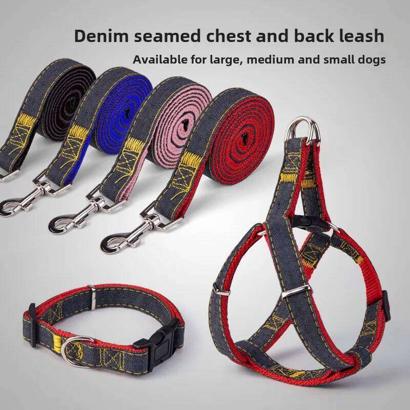 New Leash and Harness Adjustable Collar Set Pet Lead Vest Small Medium Large for Walking Training Dog Accessories