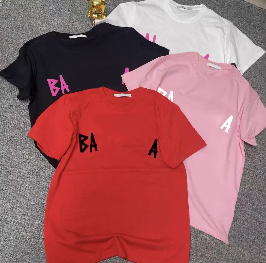 Summer casual fashion women's clothing. Brand T-shirt. Designer cotton casual style. Letter print. Round neck short sleeves. Suitable for both men and women. Couple T-shirt.