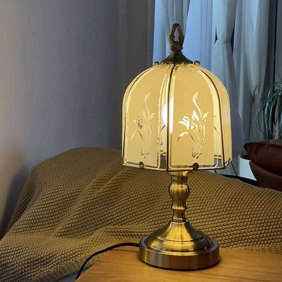 Glass Old Shanghai Bedroom Nostalgic Vintage French Chinese Style Study Room Coffee Restaurant Decorative Light H260225