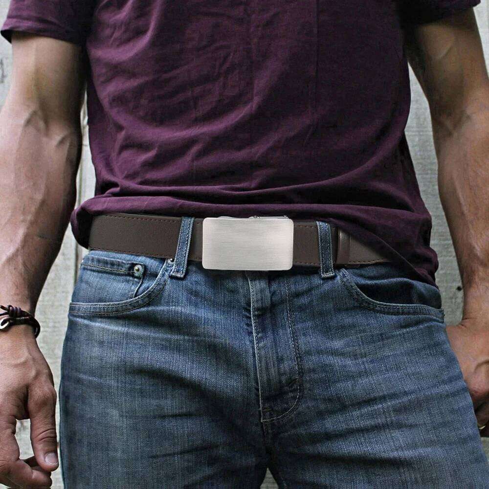 Premium Leather Smooth Ratchet Business Belt Men's Dress and Casual Daily Adjustable Buckle, Tailored To Fit Y260225