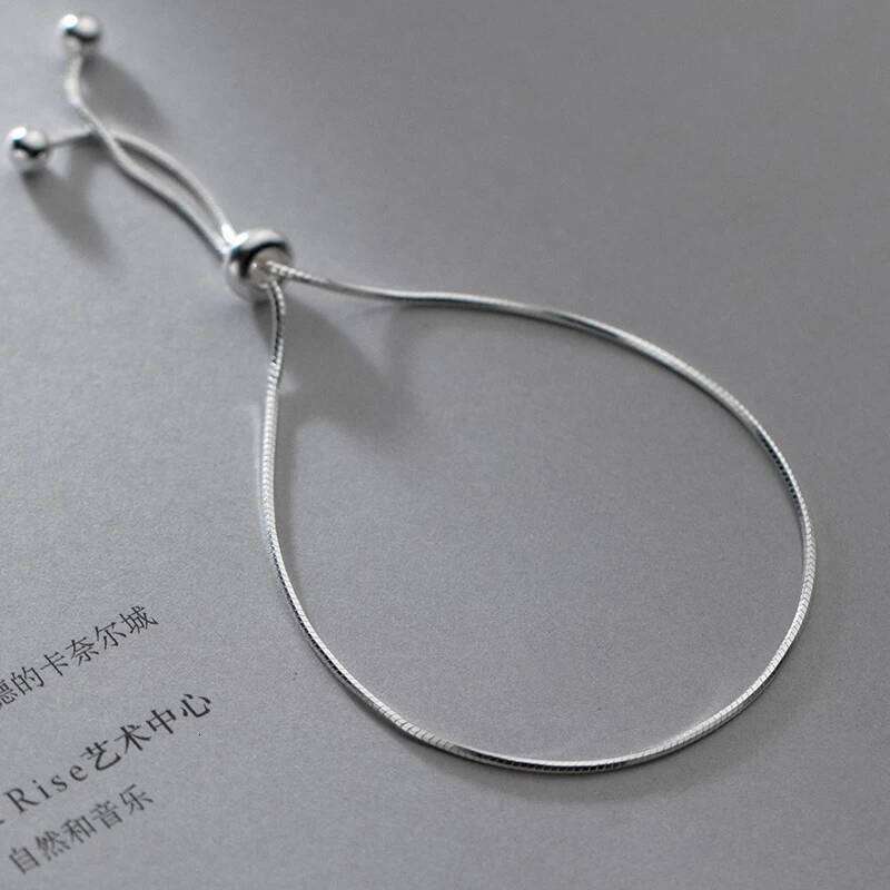 Modian Real 925 Sterling Silver Simple Snake Link Chain Women Bracelets Adjustable Fashion Bracelet Party Jewelry Making Gift Z260225