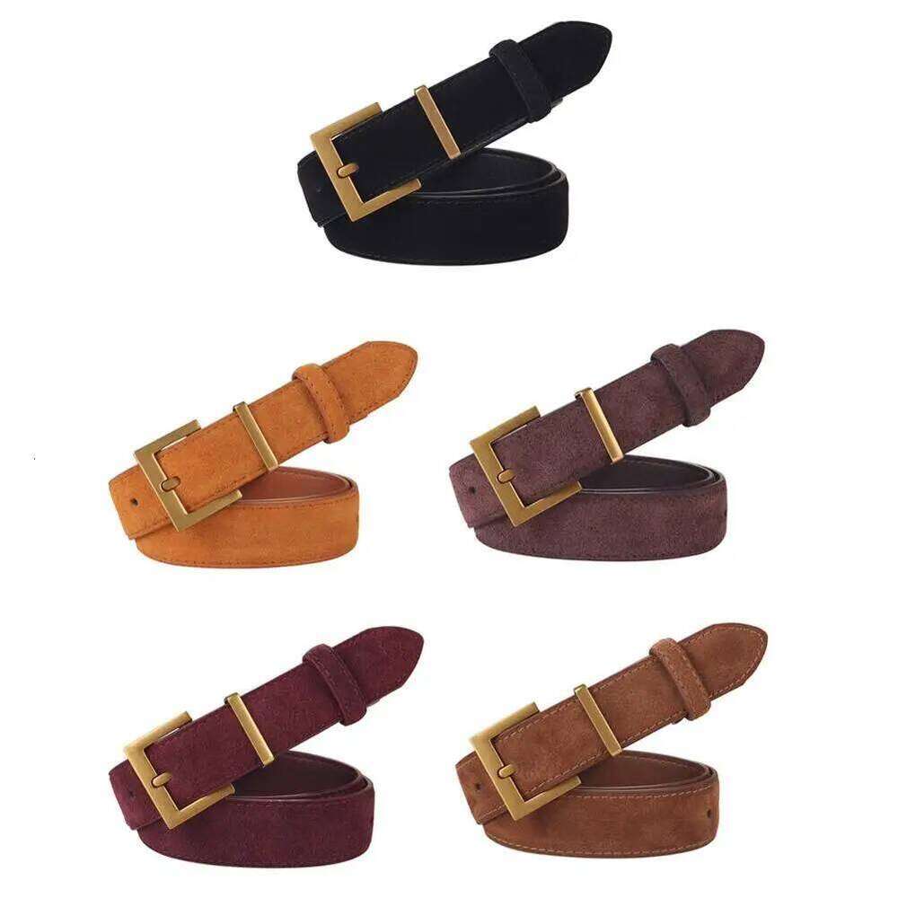 Women Luxury Design Suede Leather Belt Casual Versatile Business Waist Strap Trendy Pin Buckle Waistband Y260225