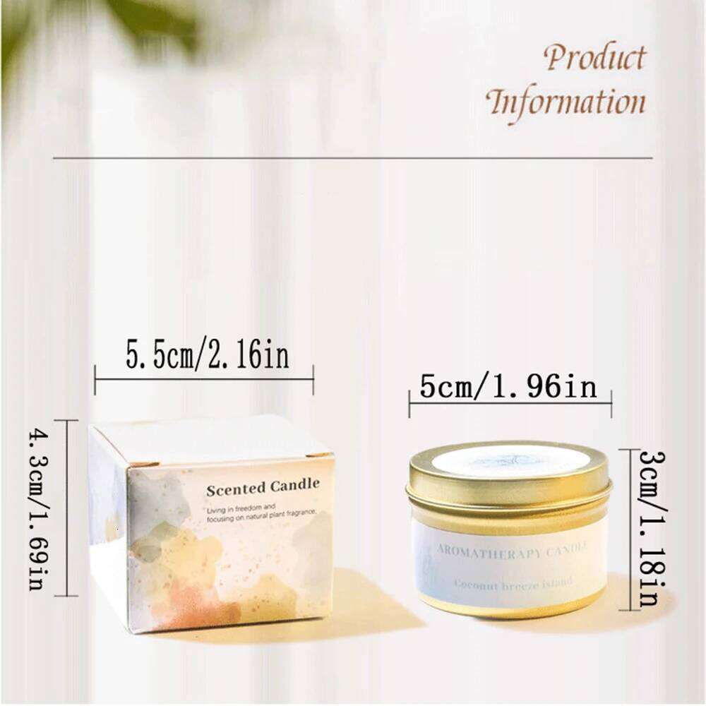 1PC Mini Soy Wax Scented Candles, Watercolor Pastel Style, Round Tin Jar Flower Petal Detail, Aromatherapy Candle for Bedroom W260226