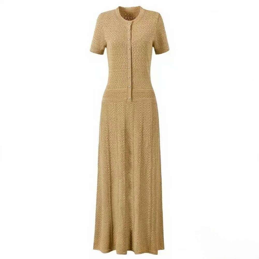 Designer For Woman 2026 Sleeveless Single-Breasted Knitted Maxi Women Elegant O-Neck Bodycon Long Summer Lady Party Robes Sandro Dress Bcf Mdng260320