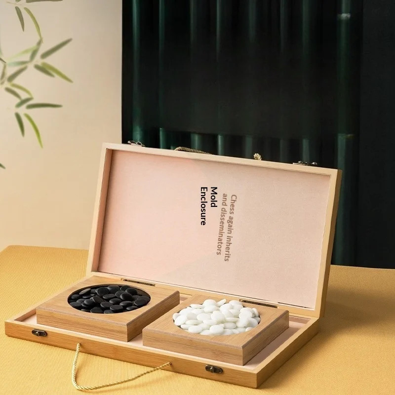Chess Game Set Weiqi Folding Travel Board Portable Tournament Grade Jade Go Stones Beginner Kids Adults Student Foldable Box 260202