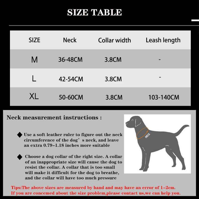 Nylon Material Durable Reflective Pet Tactical Training Collar Large Dog Leash Set