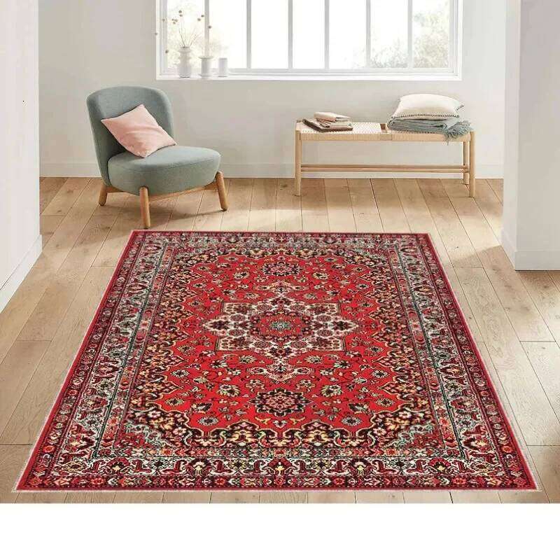 Turkish Red Classic Carpet Non Slip Living Room Popular Modern Ottoman Style Boho Rug Entrance Door Mat W260226