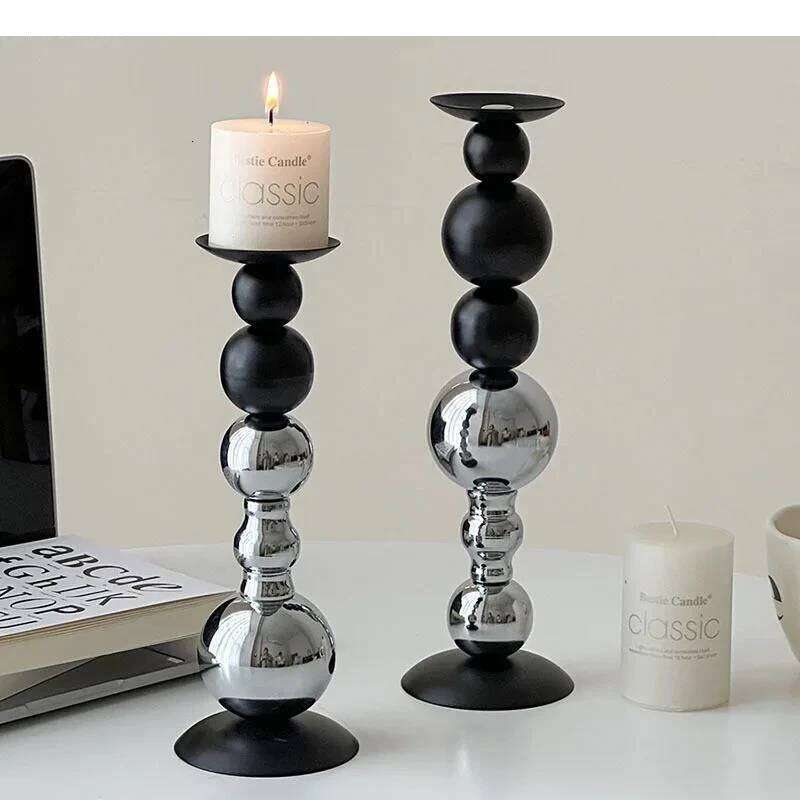 Sphericity Metal Candle Holder Ornaments Simplicity Cylinder Candlestick Desk Decoration Wax Melt Home Aroma Container W260226