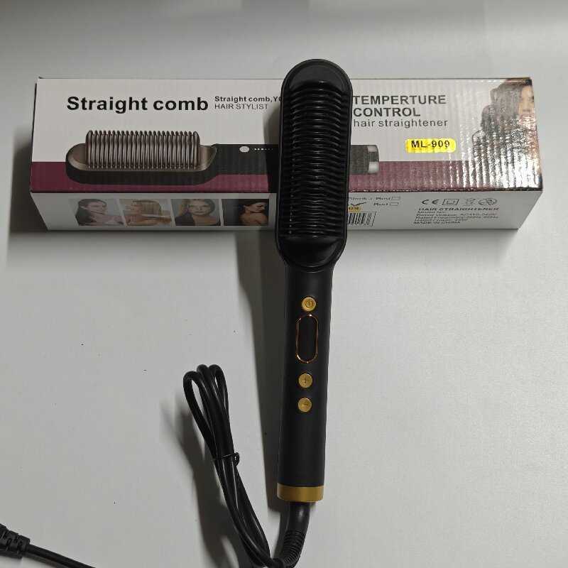 Five-speed temperature safe hair straightening comb for home use, dual-purpose hair straightening and curling iron, lazy person's hair straighten