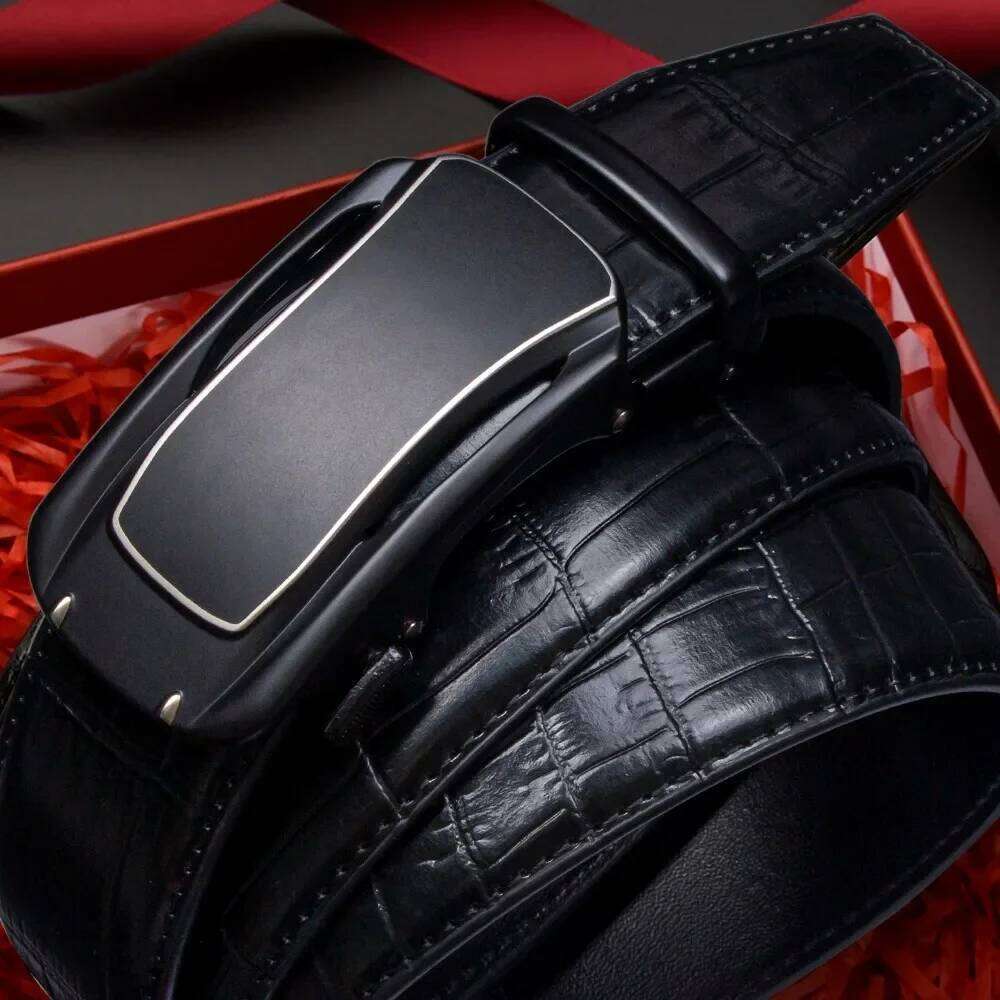 Men Genuine Leather Two-layer Cowhide Belts Automatic High Quality Business Buckle Pants Belt Y260225