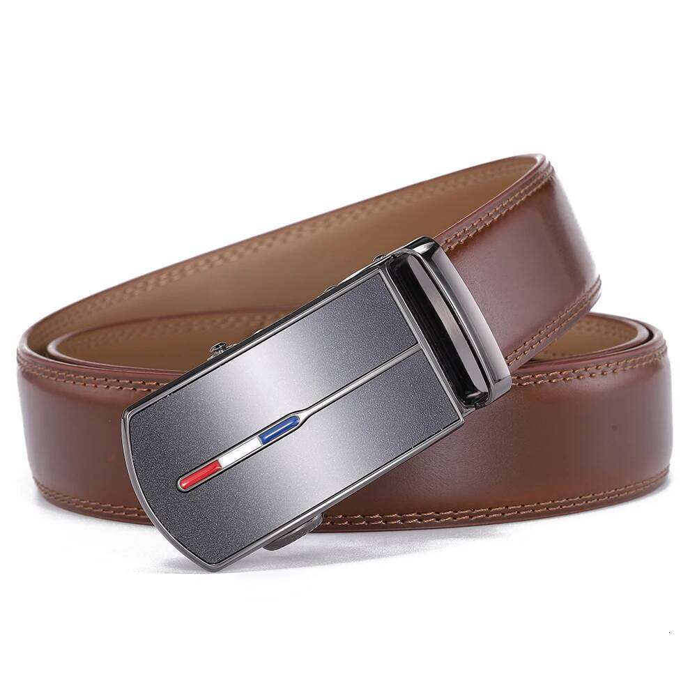 Men's Cowhide Automatic Buckle Genuine Leather Belt, Pure Leather, No Holes, Fashion Y260225