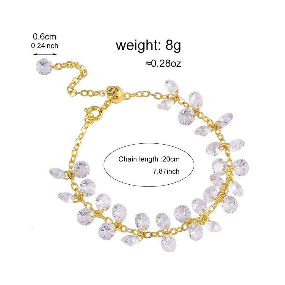 ZAKOL High Quality Copper Metal White Crystal Bead Pendant Charm Bracelet for Women Stylish Bridal Wedding Party Jewelry Z260225