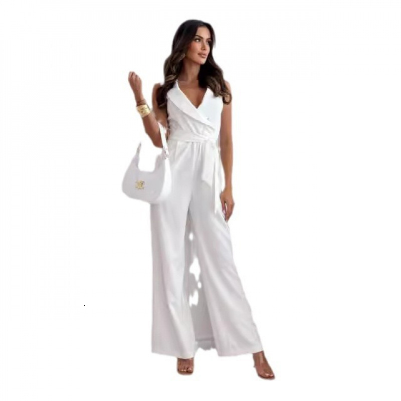 2025 Womens Fashion New High-Waisted Commuting Slim-Fit Strap Jumpsuit Pants 250410