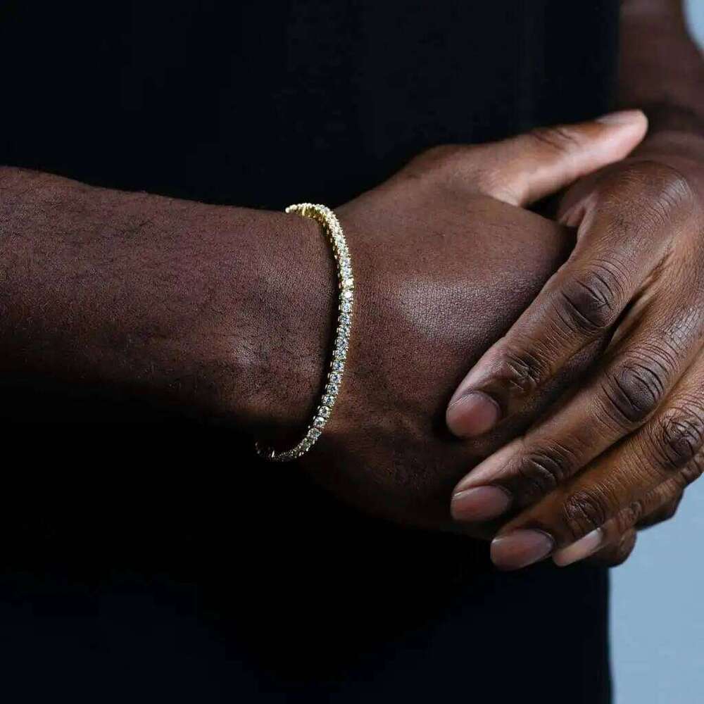 New Iced Out 5A Bling Sparking Tennis 3mm Cubic Zirconia Paved Bracelet Bangle For Women Men Charm Wedding Jewelry 2025 Z260225