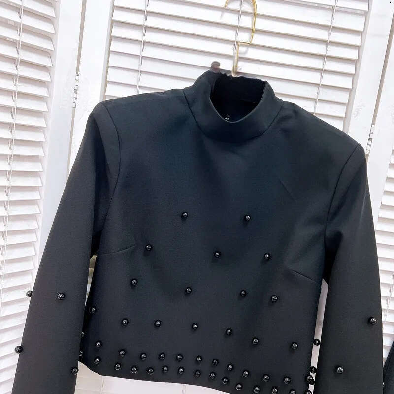 2026 Milan Autumn Brand Same Two Piece Black and White Round Neck Long Sleeve Dress