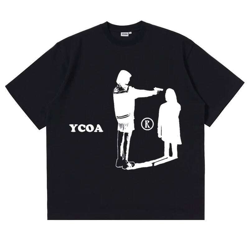Men T-Shirt Cotton Oversized Graphic Y2k Streetwear Short Sleeve Harajuku Tops Korean Fashion Gothic Grunge Aesthetic Clothing H260225