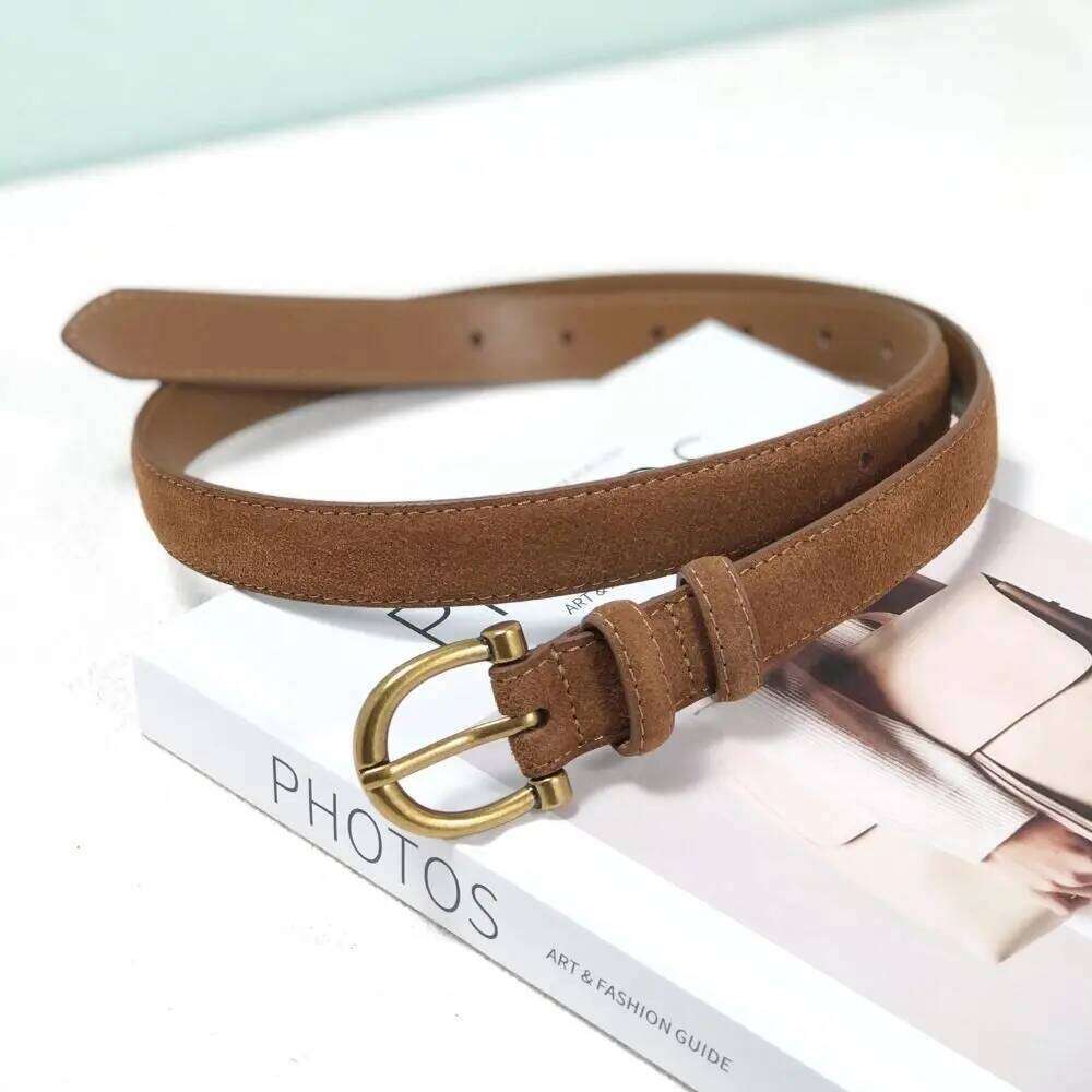 Retro Pin Buckle Suede Leather Luxury Design Versatile Women Waist Belt Wide Waistband Coat Skirt Decoration Y260225