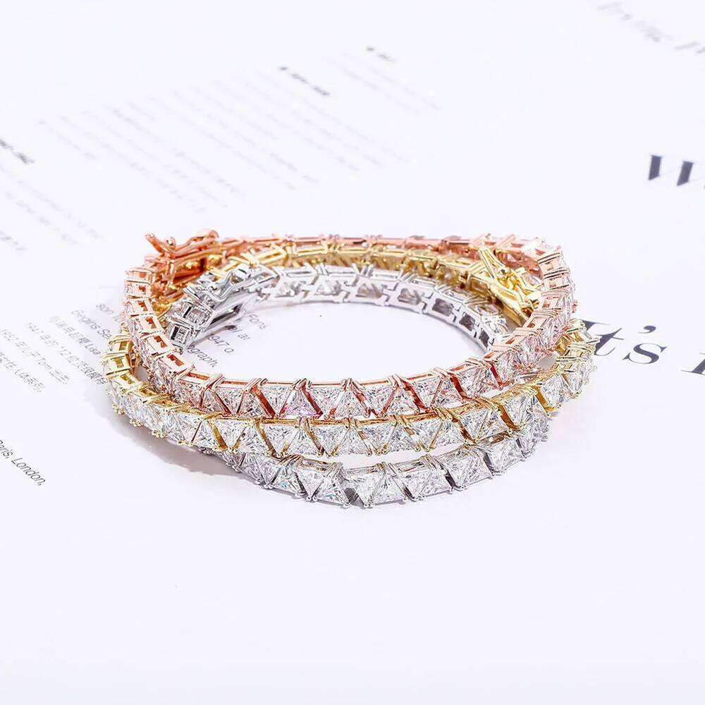 TOPGRILLZ 5mm Tennis Chain Bracelet High Quality Triangular Iced Out Cubic Zirconia Hip Hop Charm Fashion Jewelry For Women Z260225