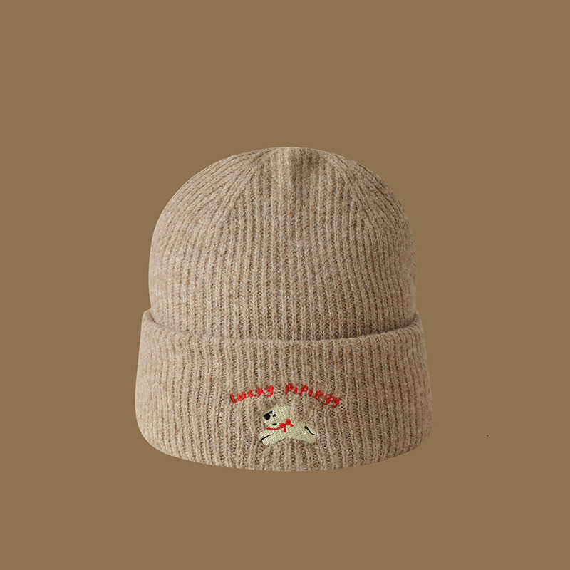 Womens Hat for Autumn and Winter Large Head Circumference Big Face Face Slimming Windproof Cold-Proof New Thickened Warm Ear Protection Knitted Hat S2