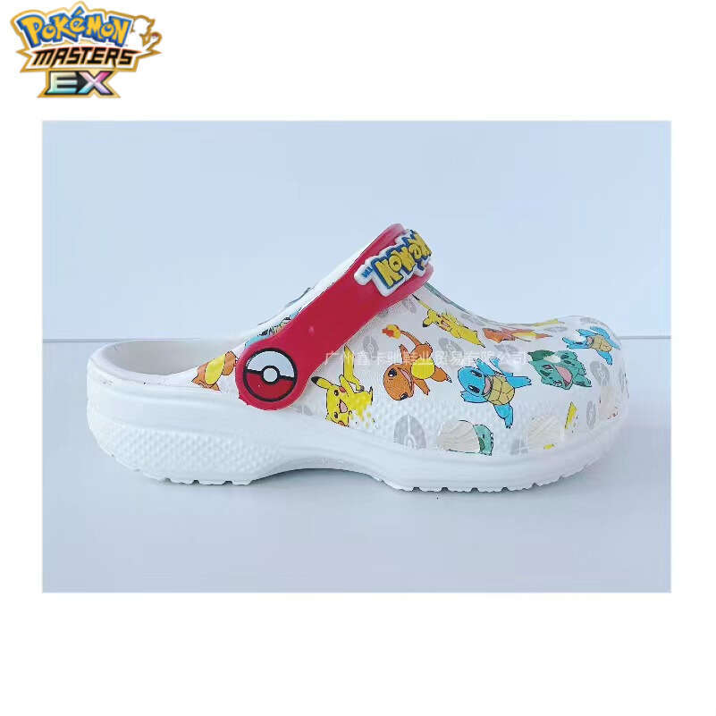 Summer Cartoon Pokmon Pikachu Sandals Clogs Cross-Border Printed Trendy Soft-Soled Children's Baby Slippers W260226