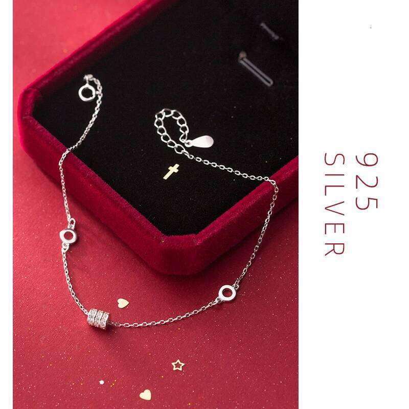 Modian 2025 New Fashion Geometric Round Charm Luxury Bracelet For Women 925 Sterling Sparkling Link Tennis Silver Jewelry Z260225