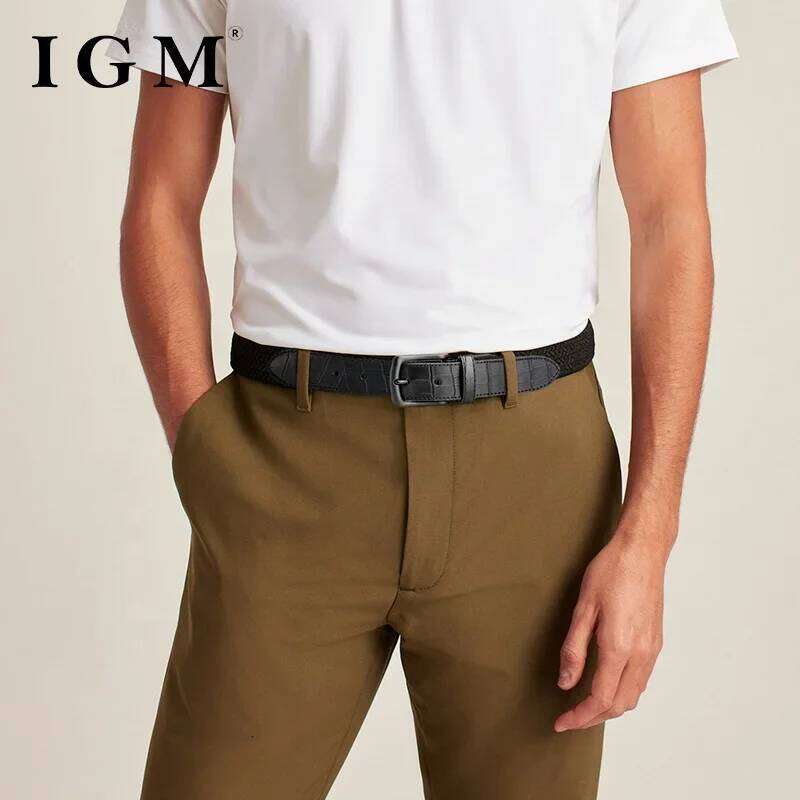 Golf Braided Stretchy for Men Casual Canvas Elastic Belt For Jeans Pants Y260225