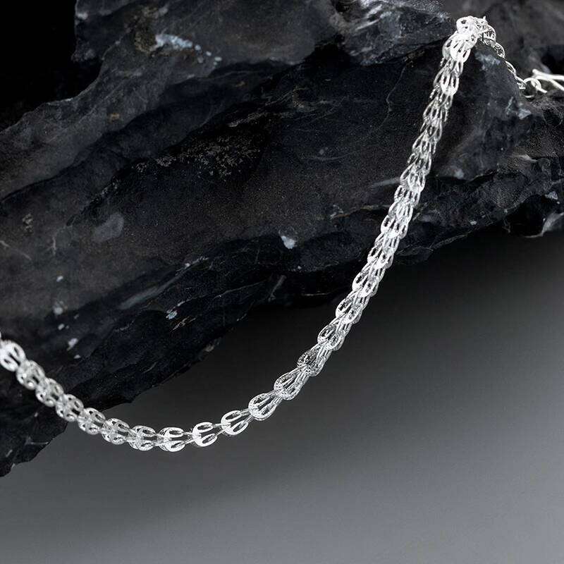 Modian Real 925 Sterling Silver Simple Hollow out Fashion Bracelet Chain For Women Valentine's Day Party Gift Female Jewelry Z260225