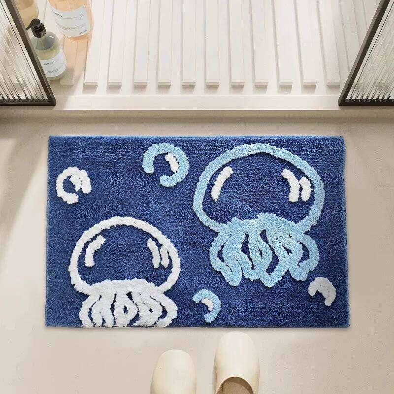 VIKAMA Rug- Flannel Soft Toilet Door Entrance Floor Mat - Bathroom Sink Area Carpet Home Decoration W260226