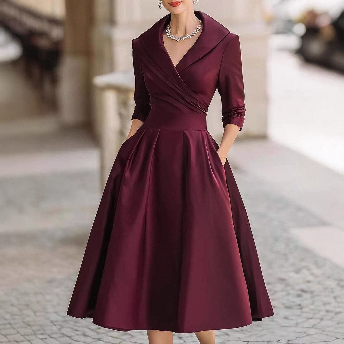 2025 Womens Fashion Elegant Formal SlimFit LongSleeve Dress 251128