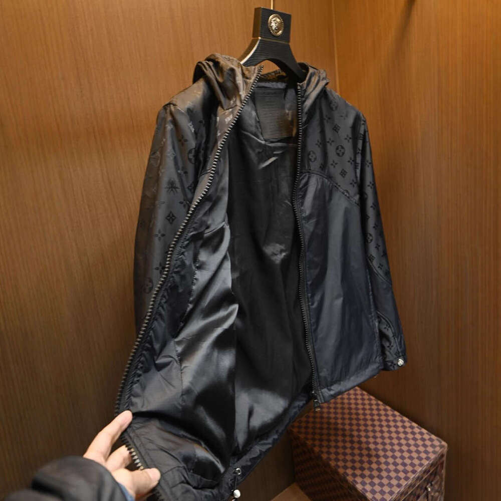 European Station Trendy Brand Fashion Color-Block Jacket Men's Spring And Autumn Thick Slim Fit Casual Light Luxury Windproof Hooded Coat