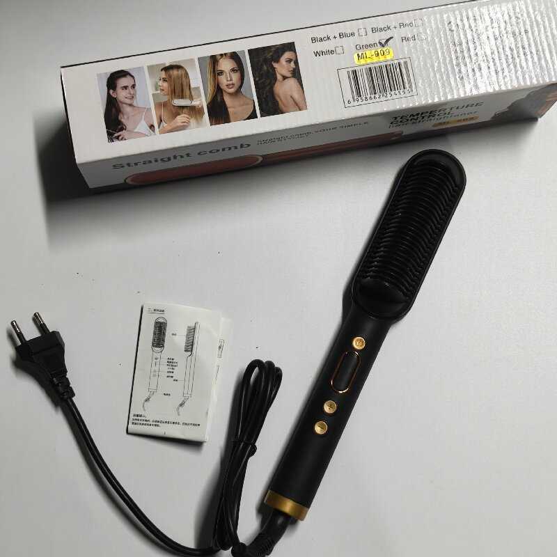 Five-speed temperature safe hair straightening comb for home use, dual-purpose hair straightening and curling iron, lazy person's hair straighten