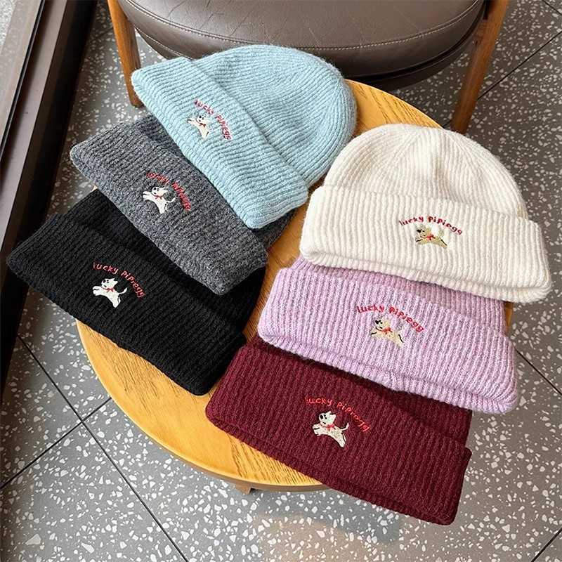 Womens Hat for Autumn and Winter Large Head Circumference Big Face Face Slimming Windproof Cold-Proof New Thickened Warm Ear Protection Knitted Hat S2