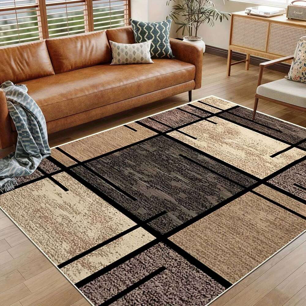 Geometric Pattern Luxurious Velvet Rug Bedroom Carpet For Live Room Welcome Mat Doormat Large Area Rugs W260226