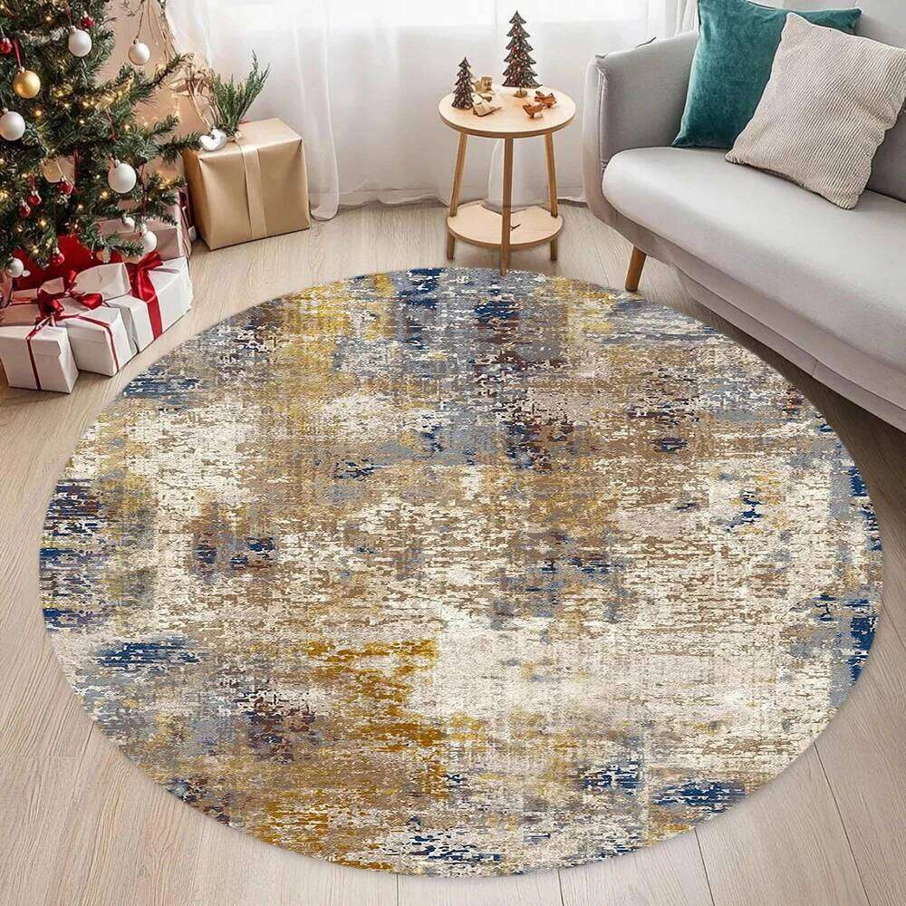 Modern Abstract Art Carpet Mat Rug, Stylish & Elegant Home Decoration with Grey Tone for Living Room Bedroom Decor W260226