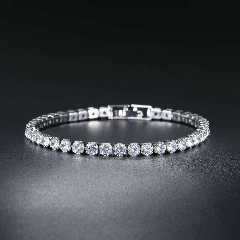Women's Fashion 4mm Zirconia Tennis Bracelet Crystal Charm Designer Thin Chain Wedding Jewelry Z260225