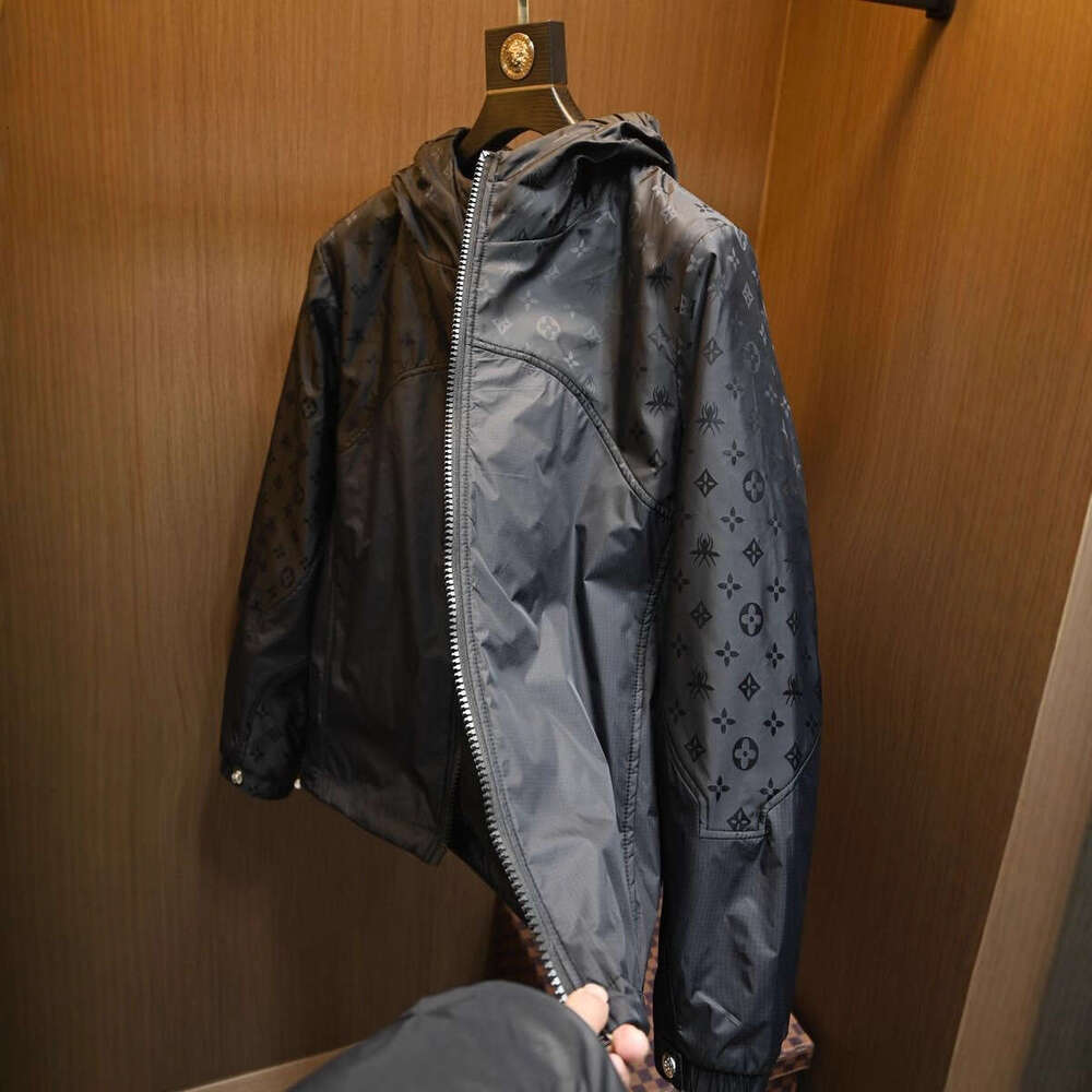 European Station Trendy Brand Fashion Color-Block Jacket Men's Spring And Autumn Thick Slim Fit Casual Light Luxury Windproof Hooded Coat