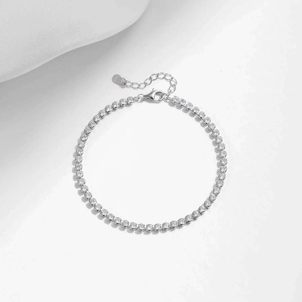 MODIAN 925 Sterling Silver Sparkling CZ Tennis Round Zirconia Platinum Plated Bracelet For Women Fine Jewelry Gift Z260225