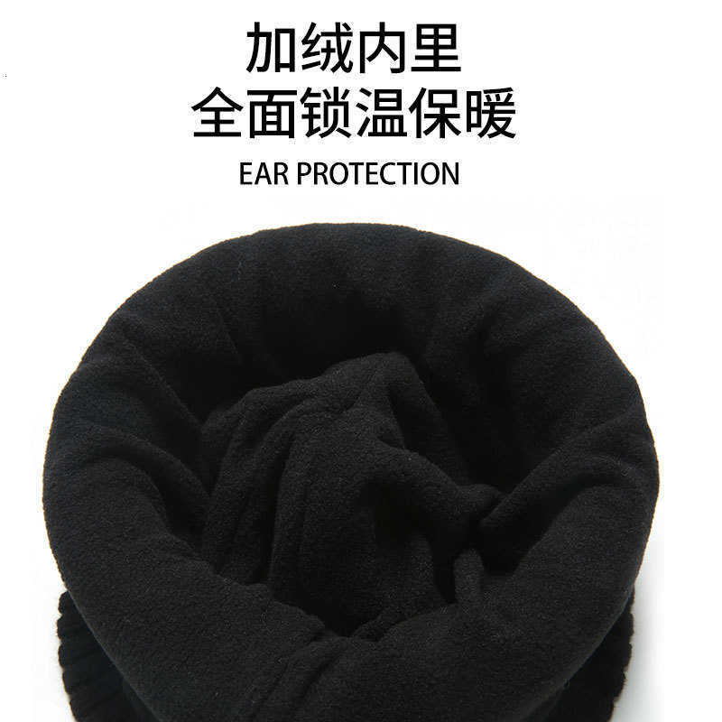 Autumn and Winter Thickened Mens and Womens Knitted Hat Solid Color Versatile Warm Hat Mens Outdoor Plush Cold Hat Casual Woolen Hat S260225