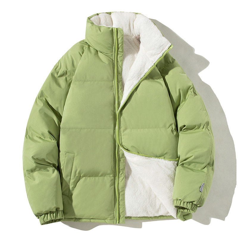 Men's Winter Down Cotton Jackets, Youth Style Thickened Fleece Lined Warm Coats, Loose Trendy Casual Outerwear