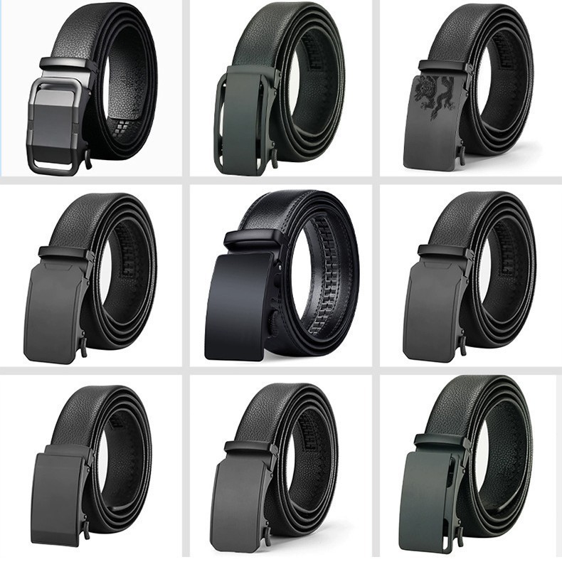 COWATHER Mens Belt Automatic Ratchet Buckle with Cow Genuine Leather Belts for Men male strap 110-130cm length 241107