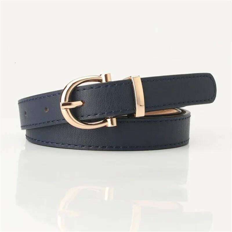 Women New PU Leather Simple Metal Buckle Belt Girls Dress Jean Pants Waistband Belts for Lady Luxury Designer Brand Y260225