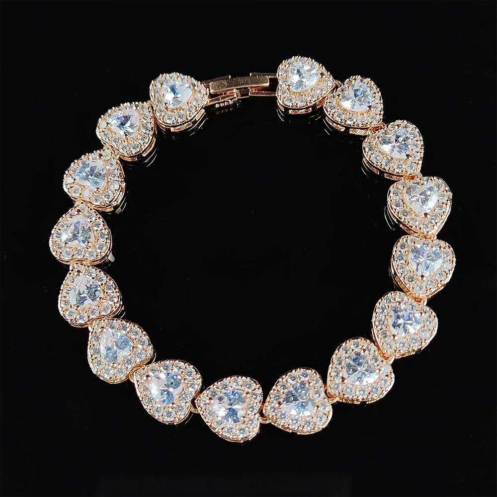 2024 New Arrivals Luxury Heart Rose Gold Silver Color Bracelet Bangle for Women Wedding Bride on Hand Gift Jewelry S5777 Z260225
