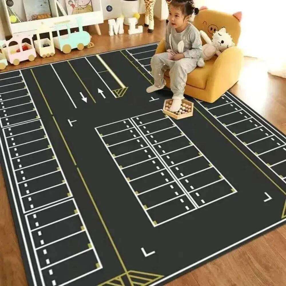 VIKAMA Education Play Mat Is Suitable for Children's Rooms, Anti-skid Transportation Car Track Mats rug W260226