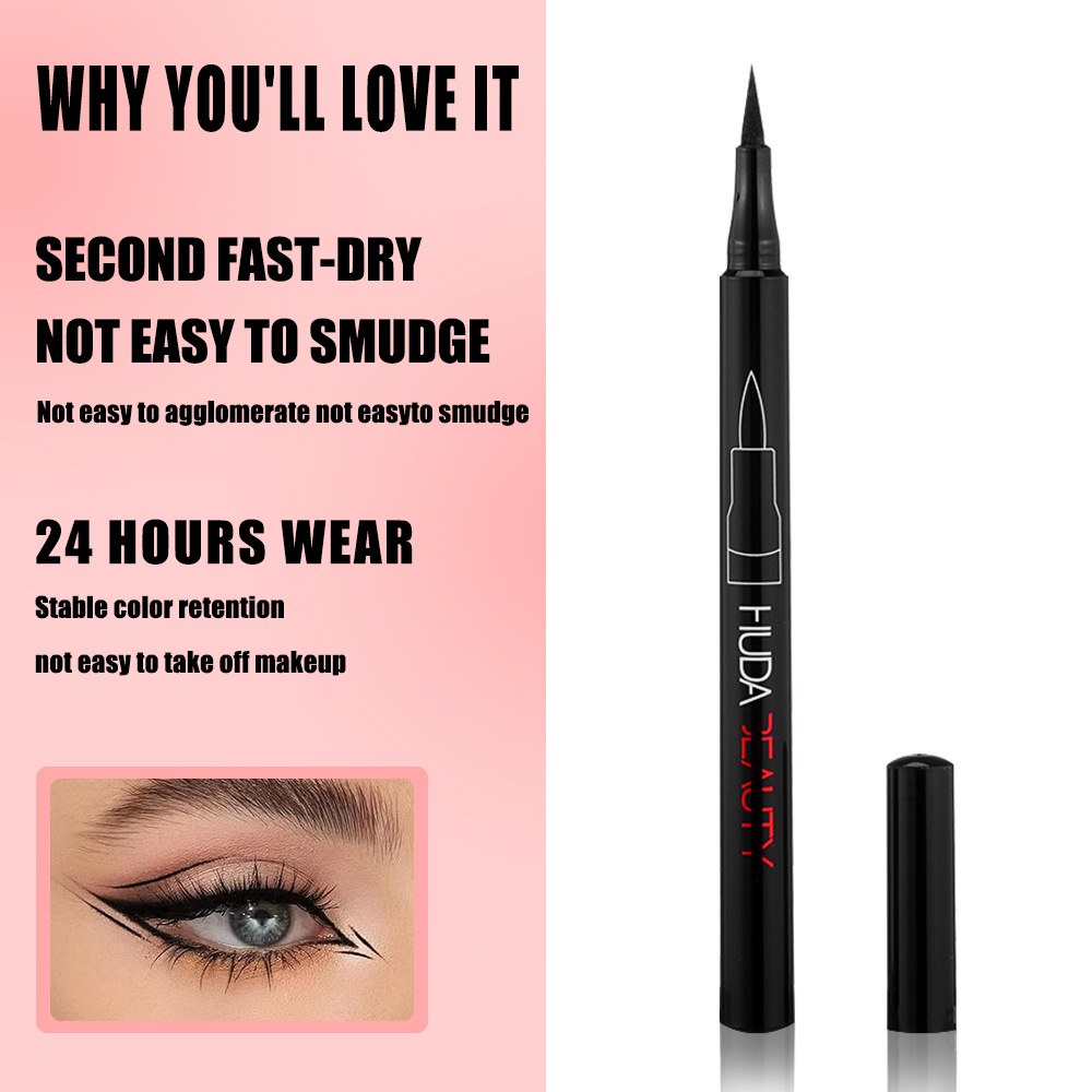 HudaBeauty Makeup Liquid Eyeliner Pen Long-lasting Black Eyeliner Pen For Eye Makeup Defined Eye Looks And Smooth Application