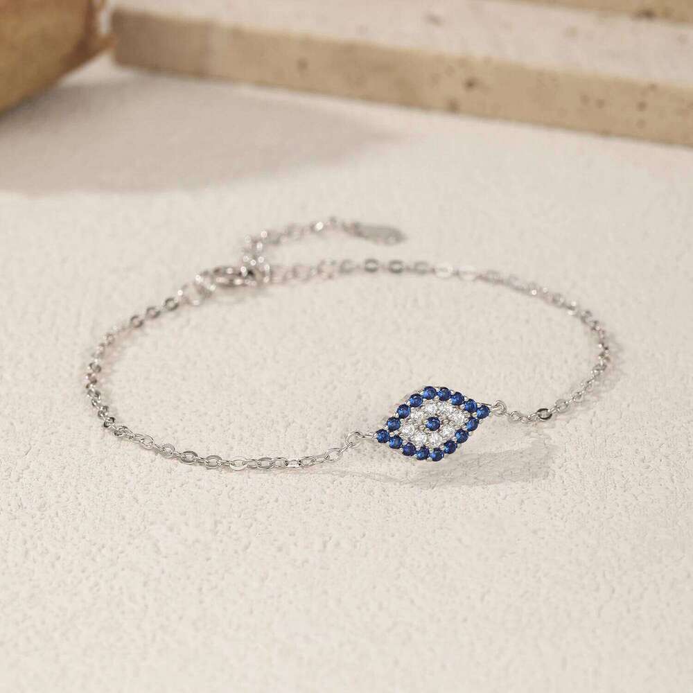 MODIAN 925 Sterling Silver Blue Eyes Zirconia Bracelet Trendy Stackable Daily Link Chain Bracelets For Women Fine Jewelry Z260225